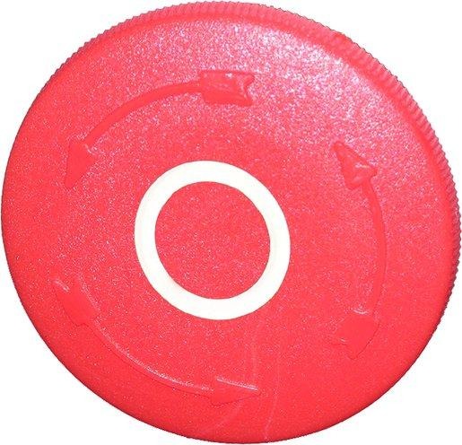 Pilztaste verrastend rot 0 mit Frontring alufarben Ø 40mm 