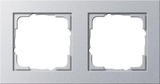 2-fach Abdeckrahmen für E2 Farbe Aluminium 