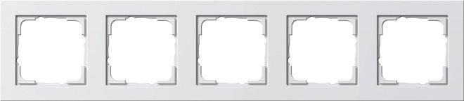 5-fach Abdeckrahmen für E2 reinweiß matt 