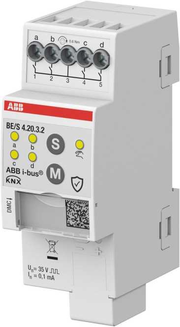 Binäreingang 4-fach mit Kontaktabfrage manuellerBedienung 