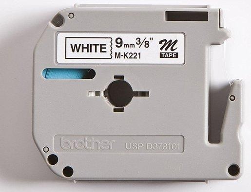 Schriftbandkassette M-K221BZ schwarz auf weiß 9mm 8m 