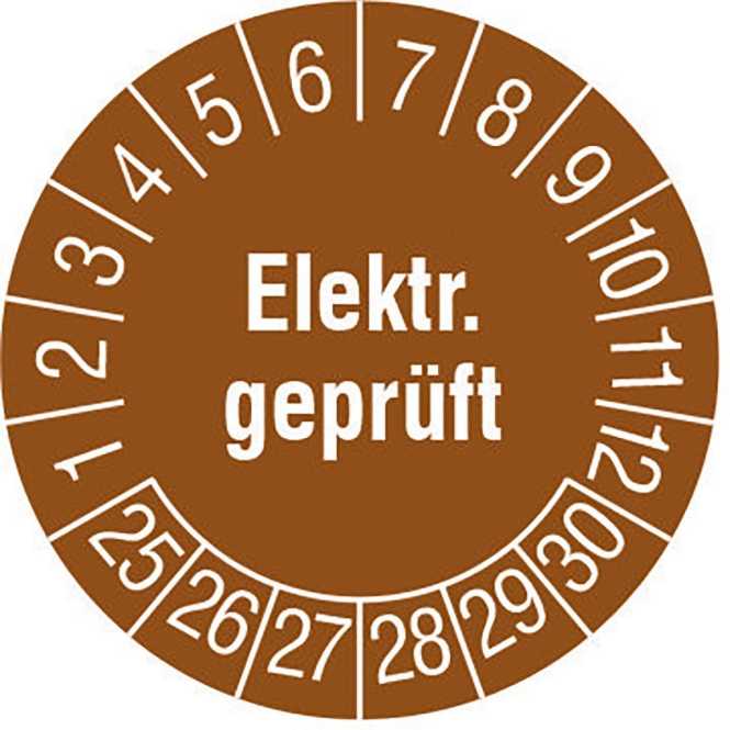 Prüfplakette elektrisch geprüft 2025 