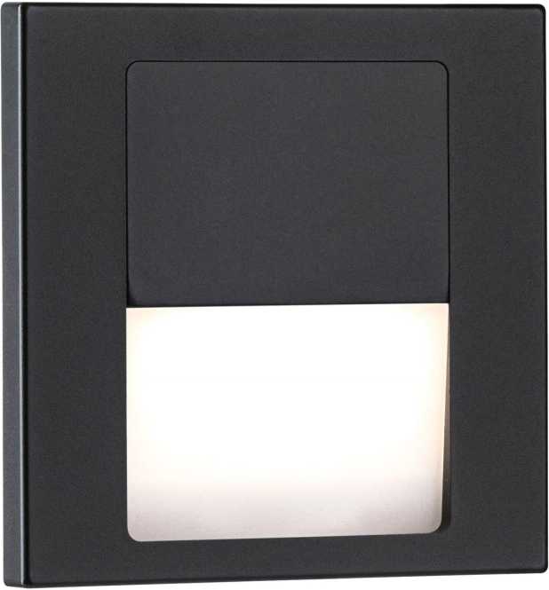 Wandeinbauleuchte Set Tsaro eckig 1x1W 230V LED Schwarz 