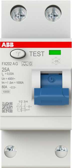 FI-Schutzschalter 25A 2-polig 30mA Typ A/G kurzverz. 
