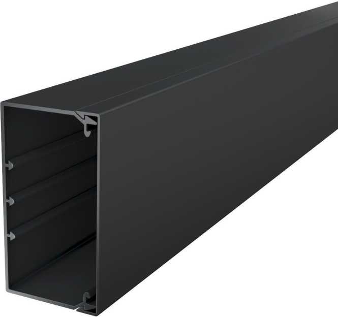 Wand- und Deckenkanal mit Bodenlochung 2000x110x60 Polyvinylchlorid tiefschwarz 