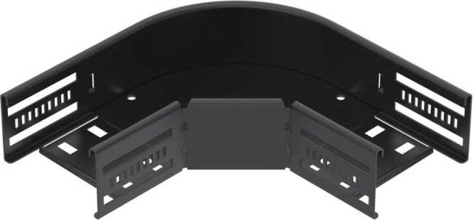 Bogen 90° für Kabelrinne horizontal 60x100 Stahl PES135 - Polyester tiefschwarz 