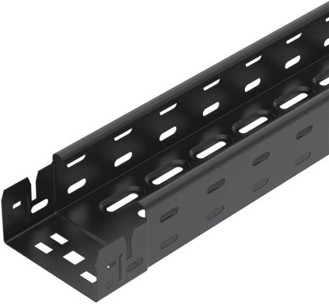 Kabelrinne RKSM Magic mit Schnellverbindung 60x100x3050 Stahl PES135 tiefschwarz 