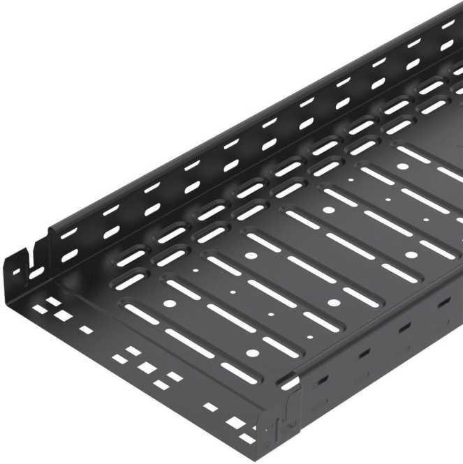 Kabelrinne RKSM Magic mit Schnellverbindung 60x300x3050 Stahl PES135 tiefschwarz 