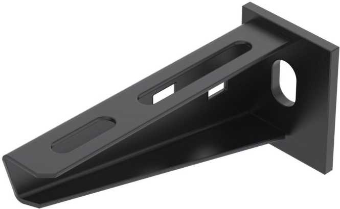 Wand- u Stielausleger angeschweißter Kopfplatte B110mm Stahl PES135 tiefschwarz 