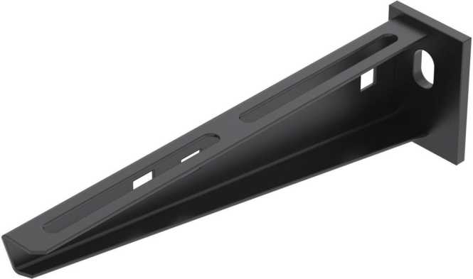 Wand- u Stielausleger angeschweißter Kopfplatte B210mm Stahl PES135 tiefschwarz 