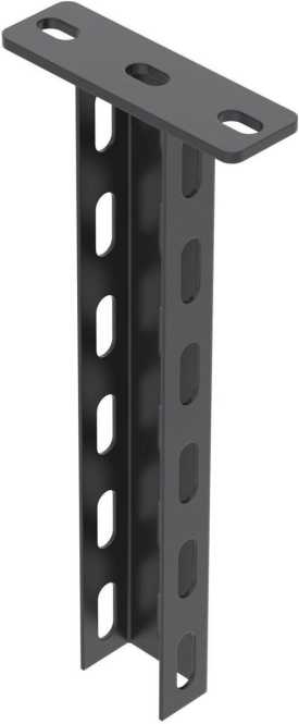 Hängestiel mit angeschweißter Kopfplatte 50x30x300 Stahl PES135 tiefschwarz 