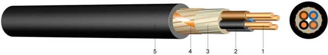 PVC Kupfer-Erdkabel mit konzentr. Leiter E-YCY 3x1,5 RE/1,5 