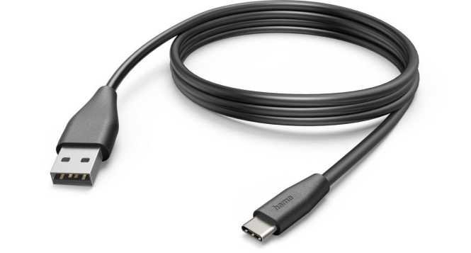 Ladekabel USB-C - USB-A 3 m Schwarz 