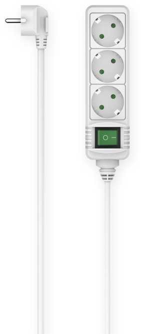 Steckdosenleiste 3-fach Schalter 3 m Weiß 