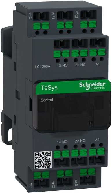 Leistungsschütz LC1D 3-polig 1S / 1Ö 4 kW 9 A 400 V AC3 Spule 110 V AC Snap IN 