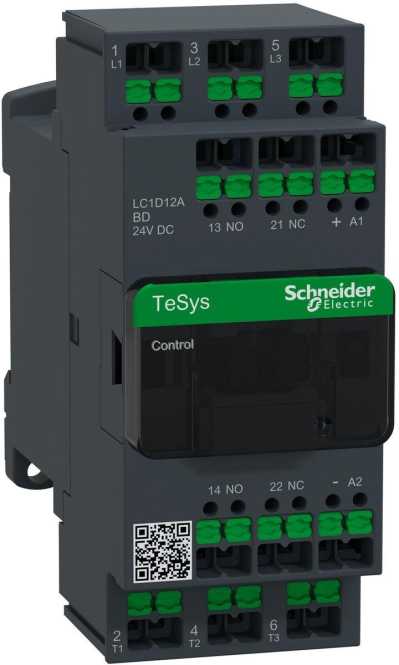 Leistungsschütz LC1D 3-polig 1S / 1Ö 5,5 kW 12 A 400 V AC3 Spule 24 V DC Snap IN 