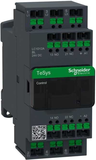 Leistungsschütz LC1D 3p 1S/1Ö 5,5kW 12A 400V Sp. 24VDC ger.Leistungsaufn. SnapIN 