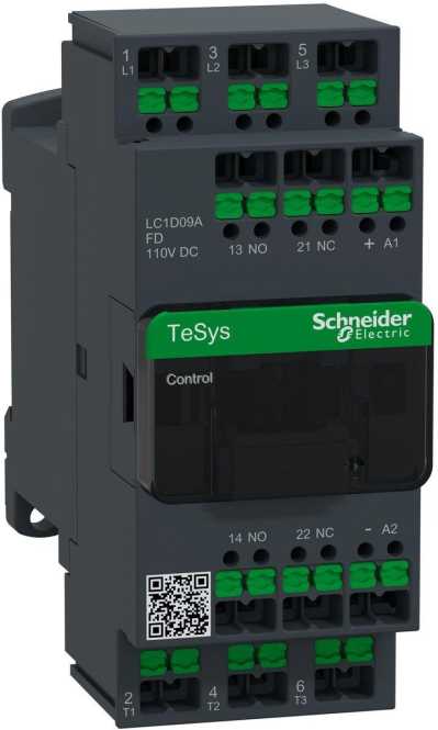 Leistungsschütz LC1D 3-polig 1S / 1Ö 4 kW 9 A 400 V AC3 Spule 110 V DC Snap IN 