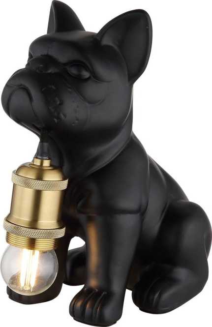 Tischleuchte 1xE27 60W +Wippschalter Dogo Hund schwarz 