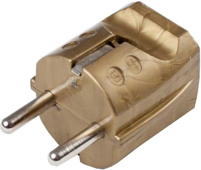 SCHUKO-Stecker PVC gold 