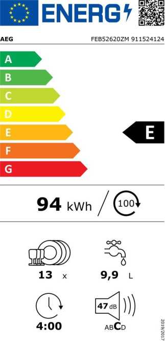 Geschirrspüler integrierbar FEB52620ZM 