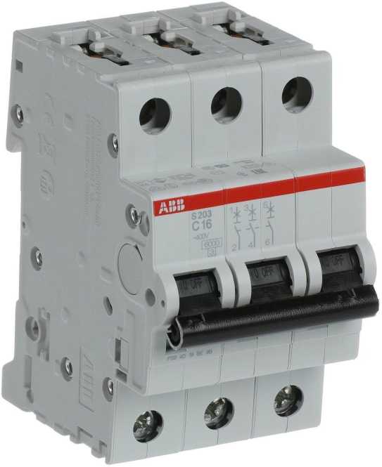 LS-Schutzschalter 3-polig 6kA /20kA C-Char 16A 3TE 