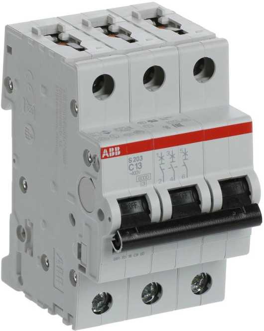 LS-Schutzschalter 3-polig 6kA /20kA C-Char 13A 3TE 