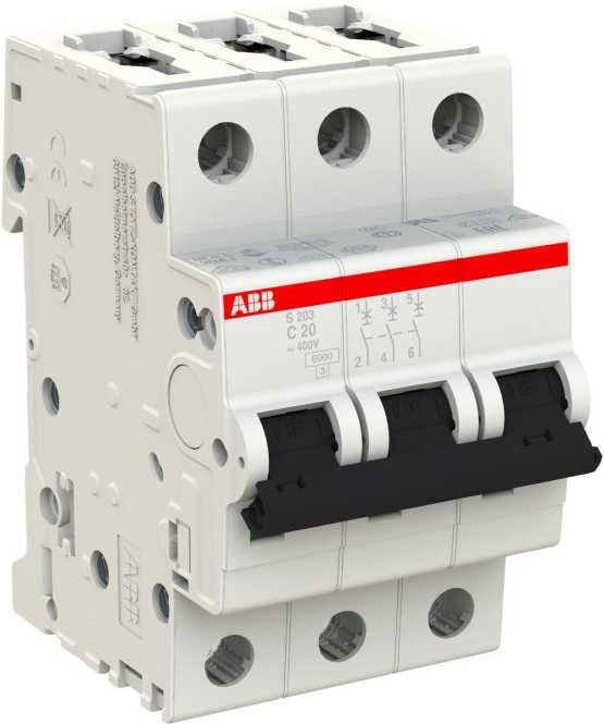 LS-Schutzschalter 3-polig 6kA /20kA C-Char 20A 3TE 