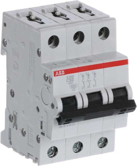 LS-Schutzschalter 3-polig 6kA /20kA C-Char 50A 3TE 