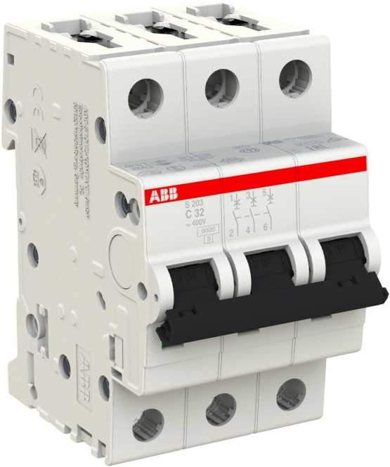 LS-Schutzschalter 3-polig 6kA /20kA C-Char 32A 3TE 