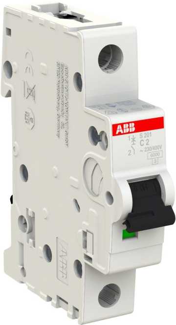 LS-Schutzschalter 1-polig 6kA C-Char 2A 1TE 