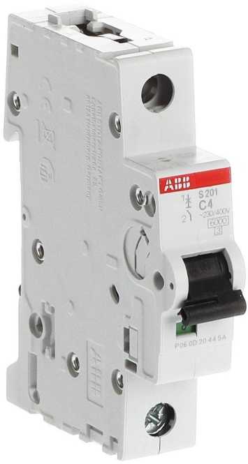 LS-Schutzschalter 1-polig 6kA C-Char 4A 1TE 