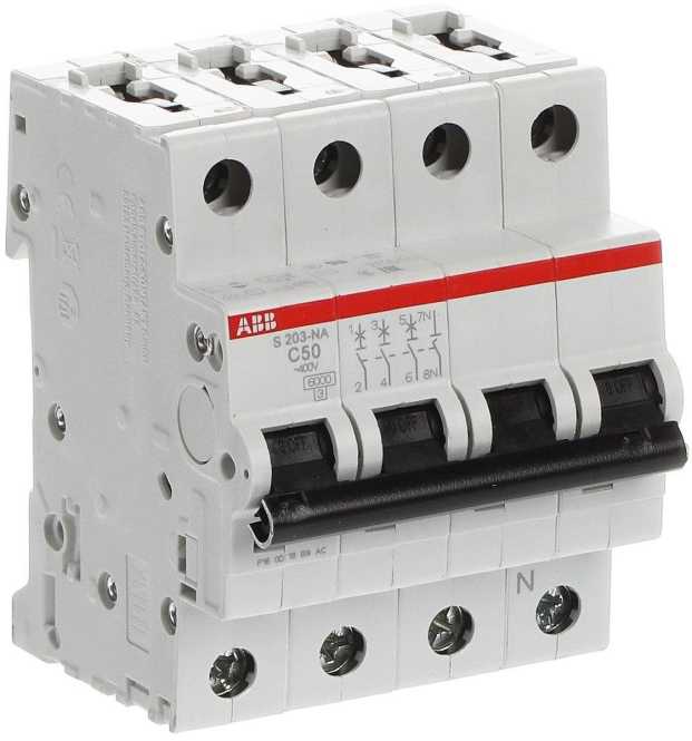 LS-Schutzschalter 4-polig 6kA /10kA C-Char 50A 4TE 