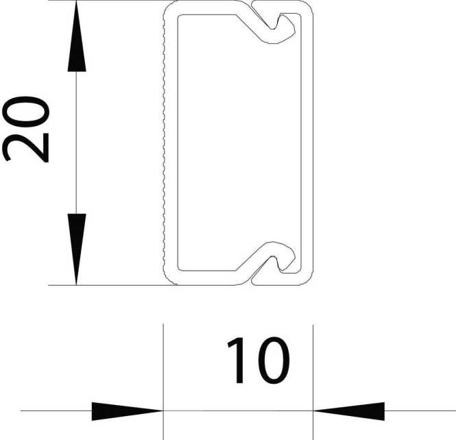 Leitungsführungskanal mit Bodenlochung 10x20 mm reinweiß 