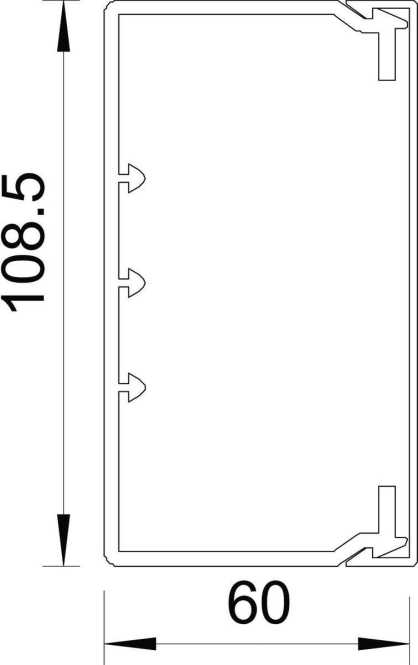 Leitungsführungskanal mit Bodenlochung 60x110 mm reinweiß 