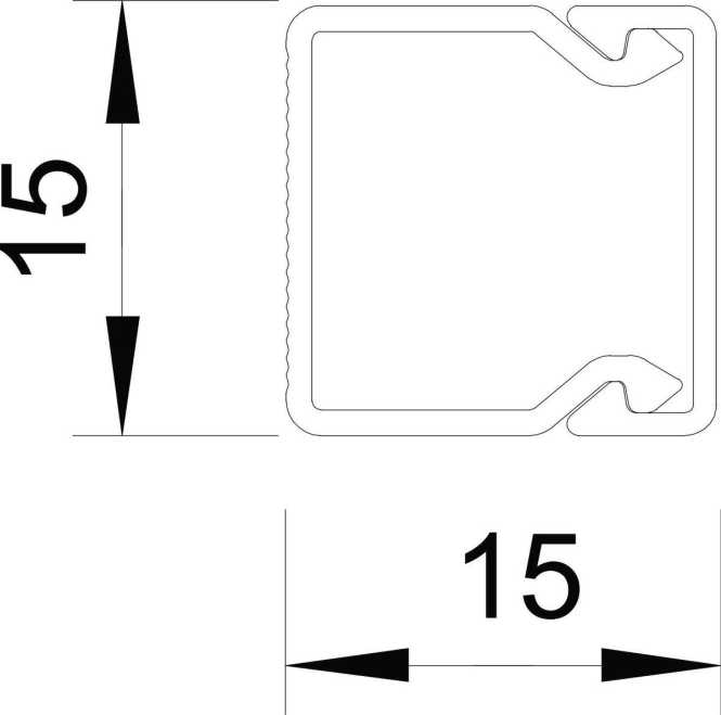 Leitungsführungskanal mit Bodenlochung 15x15 mm reinweiß 