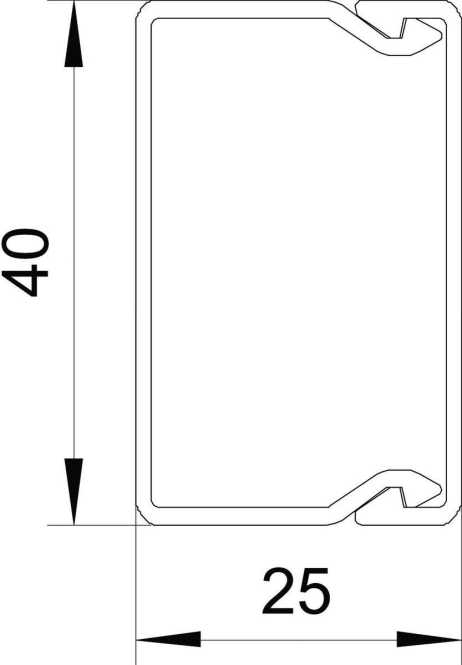 Leitungsführungskanal mit Bodenlochung 25x40 mm reinweiß 