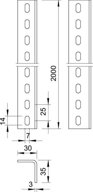 Winkeleisen gelocht 30x35x2000 St FT 