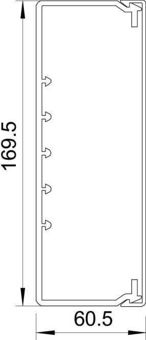 Leitungsführungskanal mit Bodenlochung 60x170 mm reinweiß 