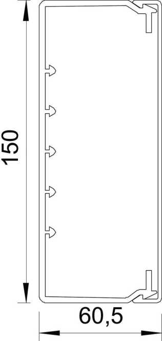 Leitungsführungskanal mit Bodenlochung 60x150 mm steingrau 