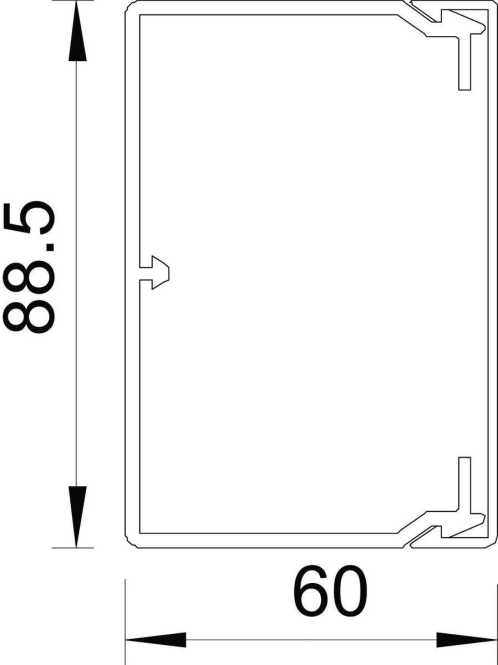 Leitungsführungskanal mit Bodenlochung 60 x 90 mm reinweiß 