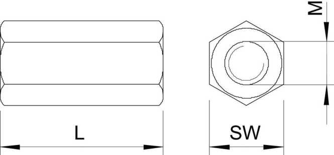 Verbindungsmuffe für Gewindestange M8x30mm St G 