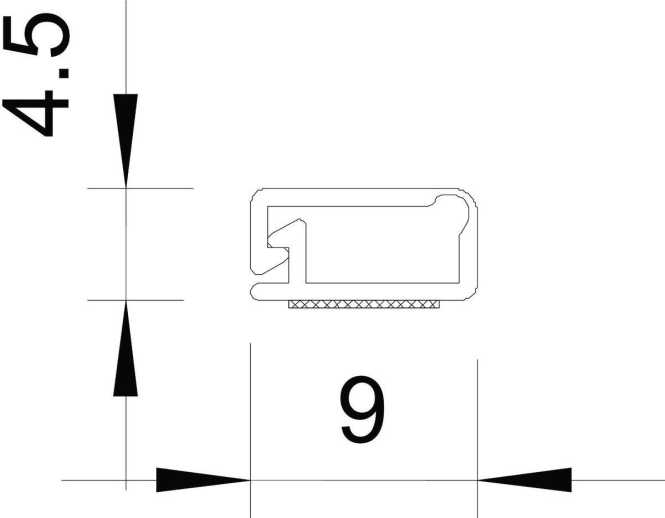 Minikanal mit Klebefolie und ScharnieroberTeil 4 5x9 mm cremeweiß 