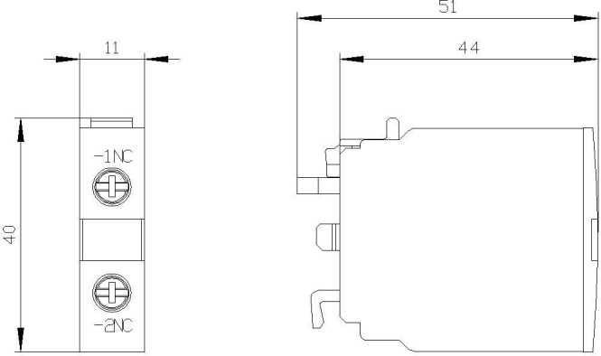 Hilfsschalterblock 1Ö DIN EN50005 für Motorschütze 1pol. 