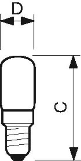 Röhrenförmige Deco 7W E14 230-240V T17 CL 1CT 