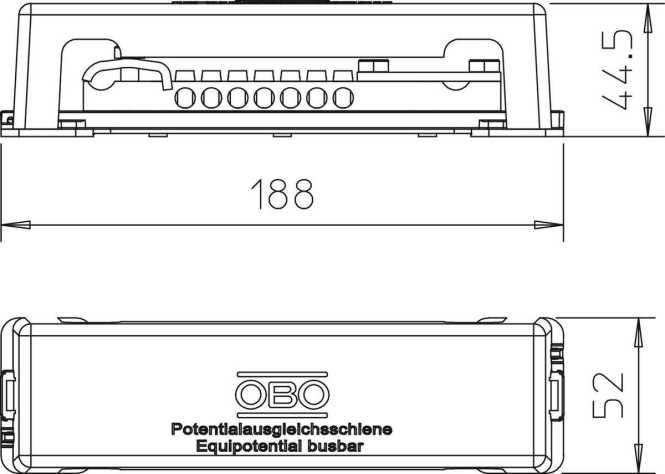 Potentialausgleichsschiene für Außenbereich V2A schwarz 