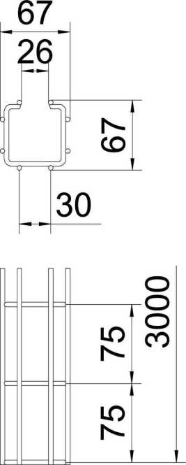 Gitterrinne C-Form Stahl tauchfeuerverzinkt 50x50 mm 