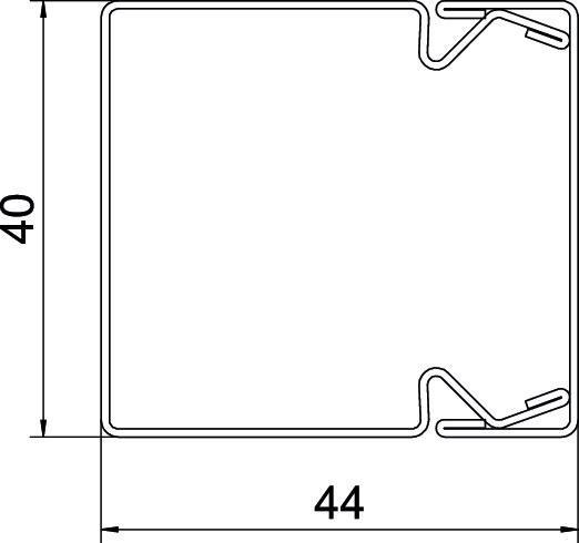 Leitungsführungskanal mit Bodenlochung 40x40 mm Stahl verzinkt 