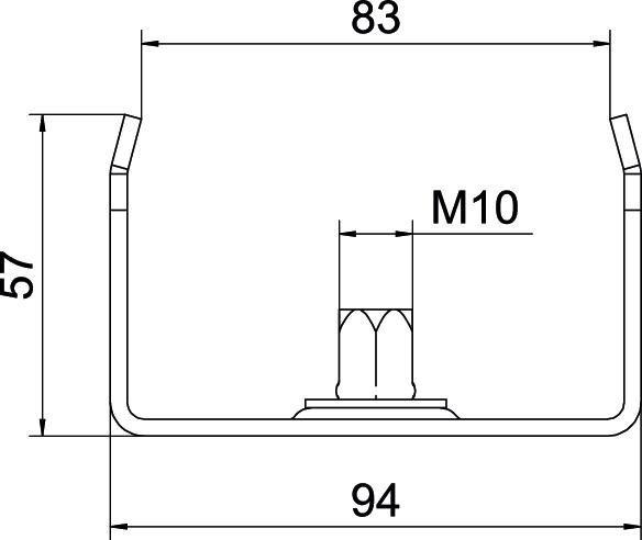 Mittenabhängung für Kabelrinne B100mm St FS 