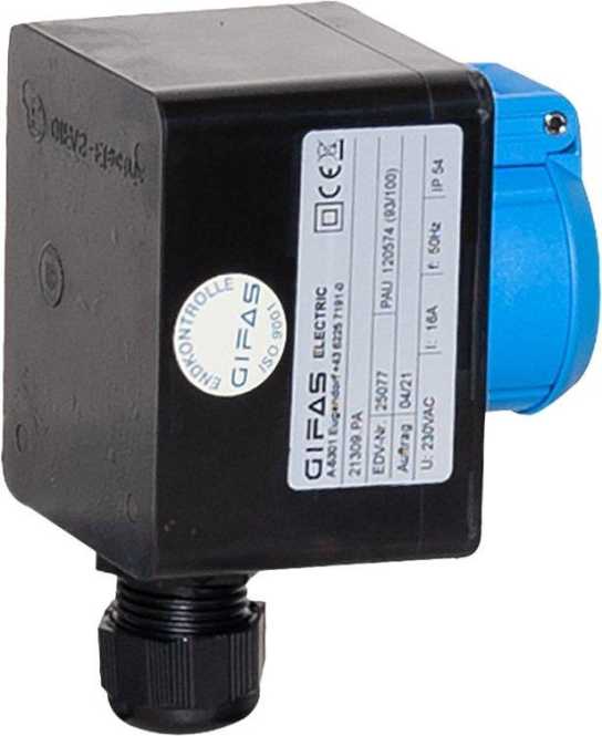 Vollgummi Wandverteiler Aufputz Verteilergehäuse schwarz IP44 1xSchuko 1xKV M20 